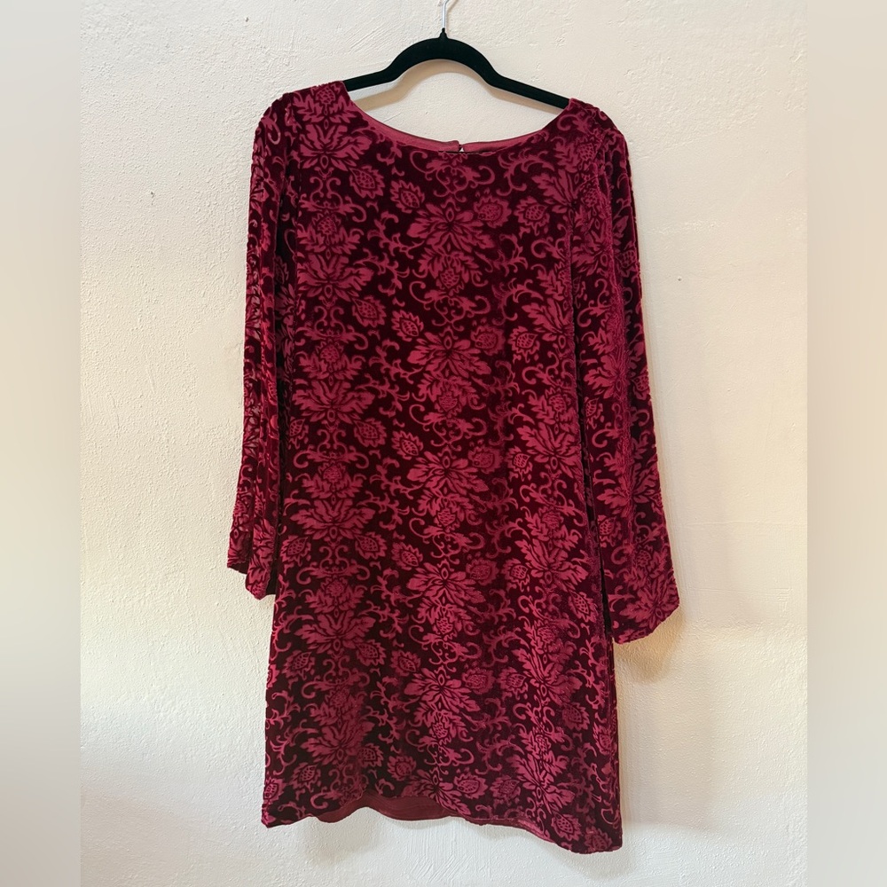 Sundance burgundy velvet burnout dress. Like new.  Women’s size small.